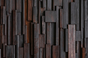 Layers of Wood plank wall, hardwood wall pattern texture background