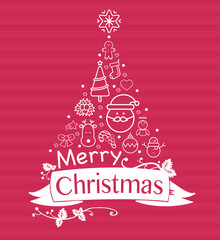 Christmas holiday flat design icons set