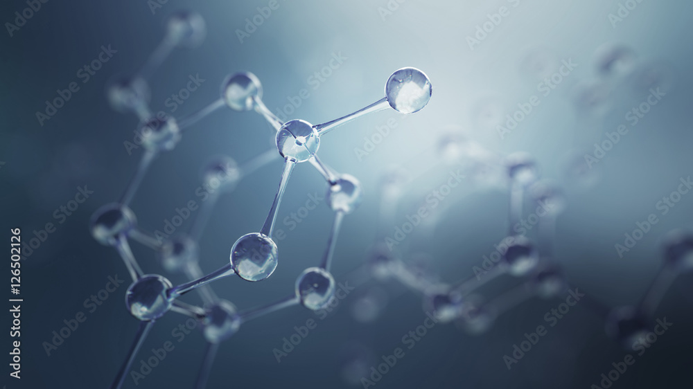 Canvas Prints 3d illustration of molecule model. science background with molecules