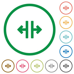 Vertical split flat icons with outlines