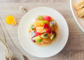 Fresh fruits in a bowl cantaloupe bowl