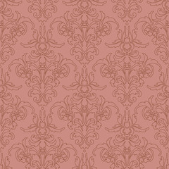Ornamental seamless pattern set. Abstract texture. Illustration with  art flower on pink background.