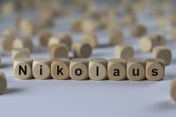 Nikolaus - Holzwürfel mit Buchstaben