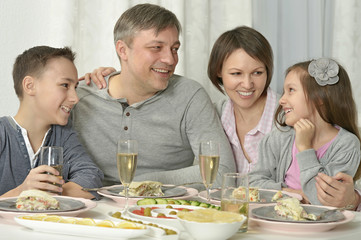 Happy family celebrating birthday