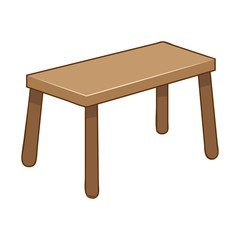 Wooden table isolated illustration