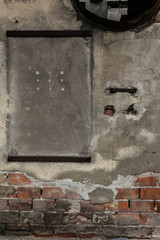  Old house wall - nice background with space for text or plate - vertical image
