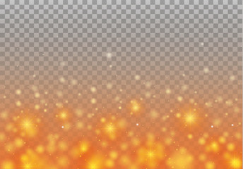 Vector glowing stars, lights and sparkles. Transparent effects