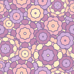 Beautiful floral seamless vector pattern. Shades of pink and lavender. Bud.
