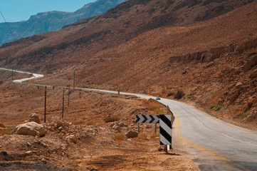 Road in the Judean Desert near Dead sea. Israel