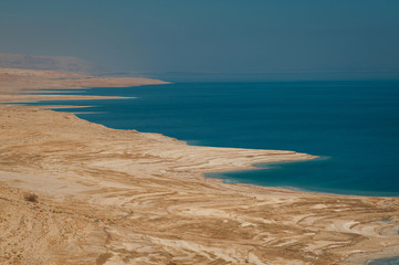 Fototapeta na wymiar Landscape of the Dead Sea, Israel. The Judean desert near the Dead Sea