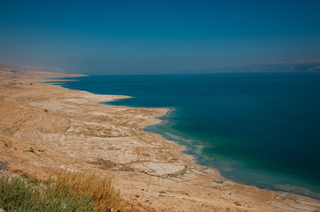 Fototapeta na wymiar Landscape of the Dead Sea, Israel. The Judean desert near the Dead Sea