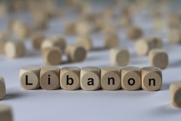 Libanon - Holzwürfel mit Buchstaben