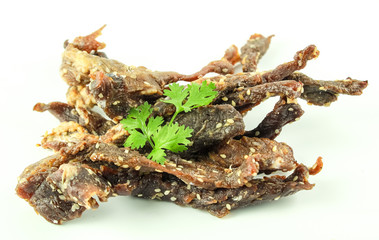 jerky beef - homemade dry cured spiced meat