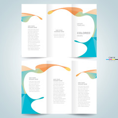  brochure design template colored drops liquid