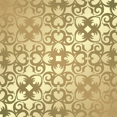 Vintage seamless golden wallpaper. Luxury design