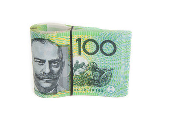 Australia dollar on white background