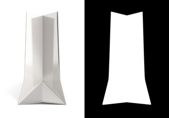 white paper bag 3d render on white background