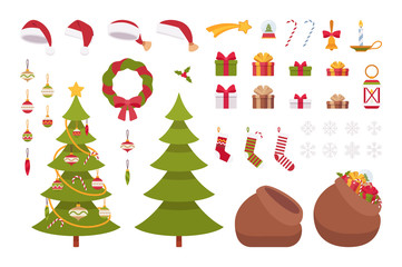 Set of Christmas items