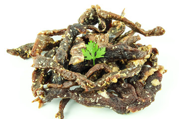 jerky beef - homemade dry cured spiced meat
