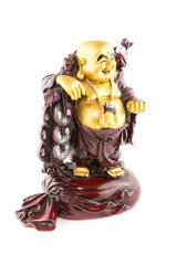 Chinese statue Laughing Buddha isolated