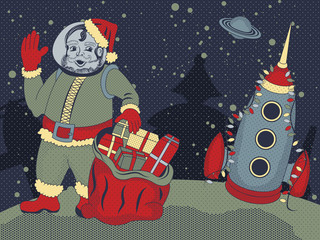 Rocket space Santa Claus