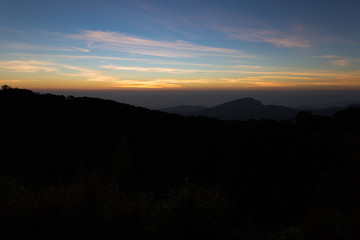 mountain landscape with sky at dawn