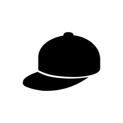 Black Baseball hat icon vector