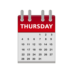 Calendar thursday icon vector