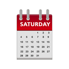 Calendar saturday icon vector