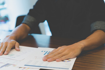businessman working with document in office workplace