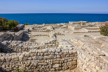 excavations of the ancient city near the sea coast