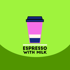 flat vector icon design collection espresso with milk