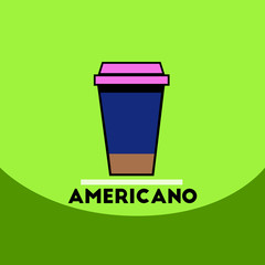 flat vector icon design collection americano to go