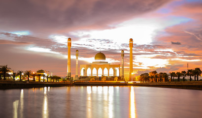 Beautiful sunset of Central Mosque