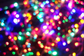 Night lights. Intentional motion blur