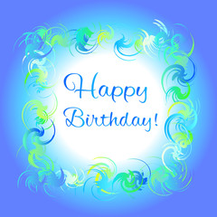 Happy birthday light blue greeting card