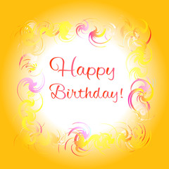 Happy birthday yellow greeting card