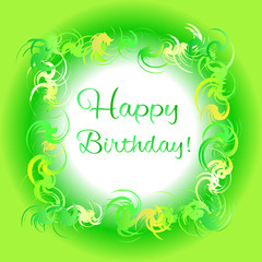 Happy birthday green greeting card
