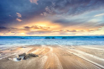 Zelfklevend Fotobehang Sunset at the beach © Netfalls