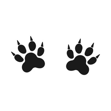 Footprints of animal paw. Web line icon. Abstract vector. For web and mobile applications, illustration design, creative business infographic, brochure, banner, presentation, concept poster, cover.