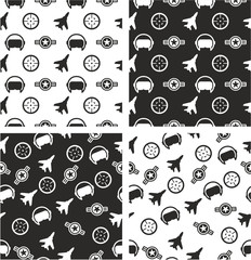 Fototapeta premium Air Force Aligned & Random Seamless Pattern Set