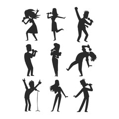 Singing people vector character