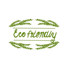 Background with word eco. Farm product labels. Eco  friendly.