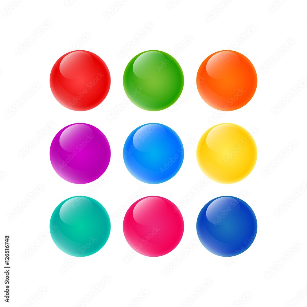 Poster set of the colorful bubbles
