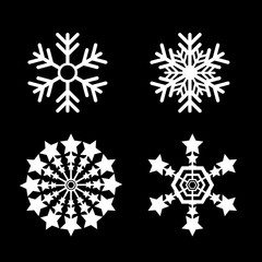 Snowflakes vector set. white snow flake icon set