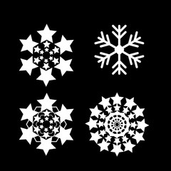 Snowflakes vector set. white snow flake icon set