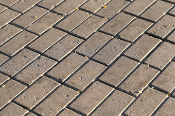 the road from the concrete tiles