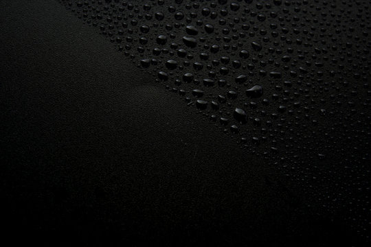 Water Drops On Black
