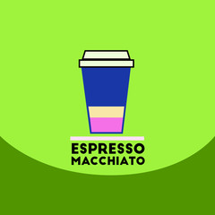flat vector icon design collection espresso macchiato to go