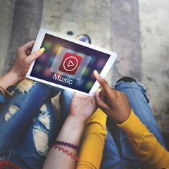Music Player Button Application Icon Graphic Concept